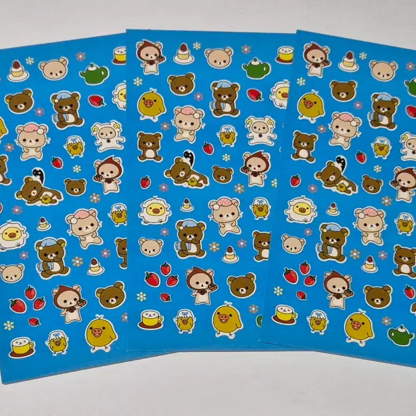 [BUNJANG] Rilakkuma Classic Sticker Set (3 Sheets) / 3장셋트)고전 리락쿠마 스티커