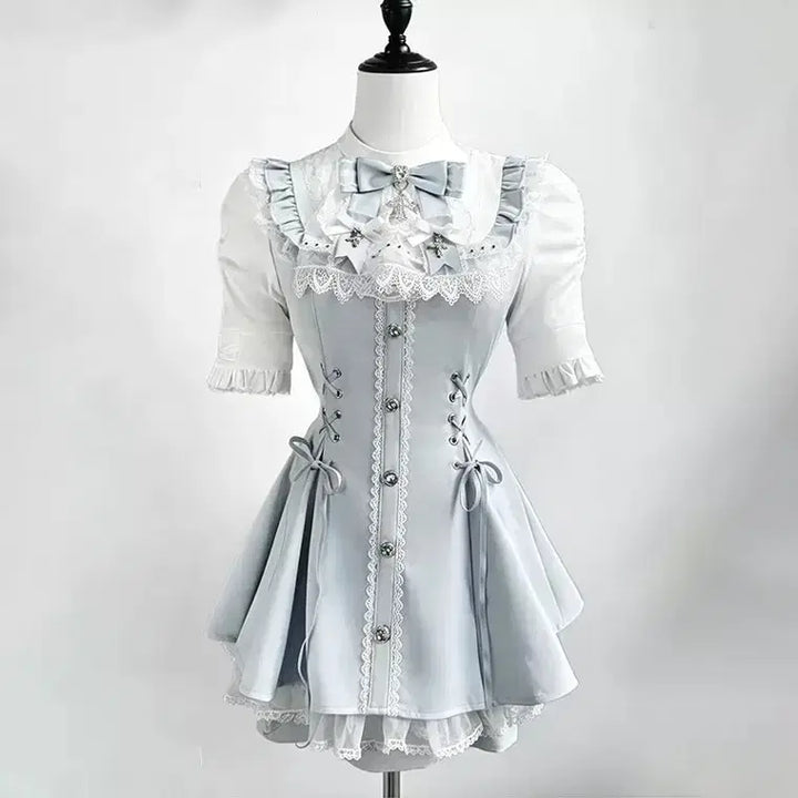 [SOLD OUT] 지뢰계 고딕러플 셋업(3종색상)블랙 핑크 블루