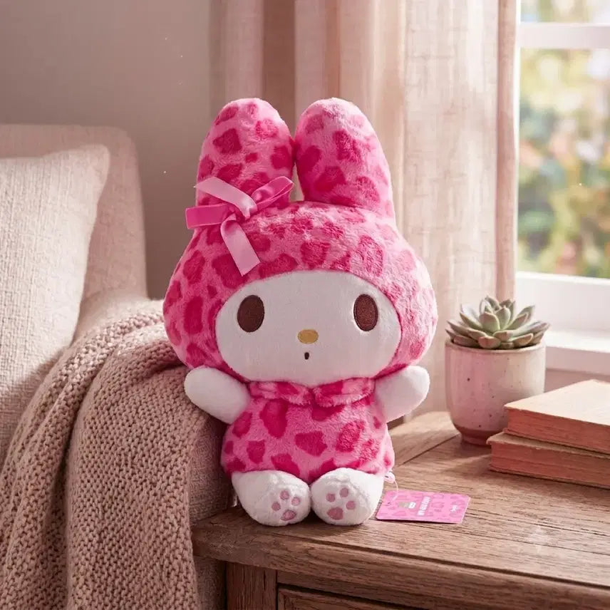 [BUNJANG] My Melody Pink Leopard Medium Plush / 마이멜로디 마멜 핑크 레오파드 중형 인형 핑크 호피 인형