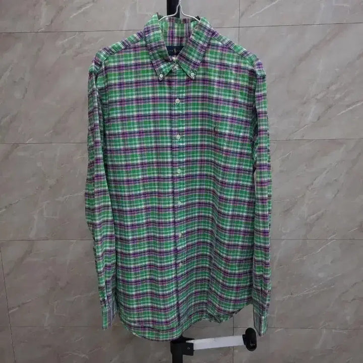 [BUNJANG] Polo Ralph Lauren Tartan Check Shirt Green New Tab M / 폴로 랄프로렌 셔츠 타탄체크 남방 그린 신형탭 m