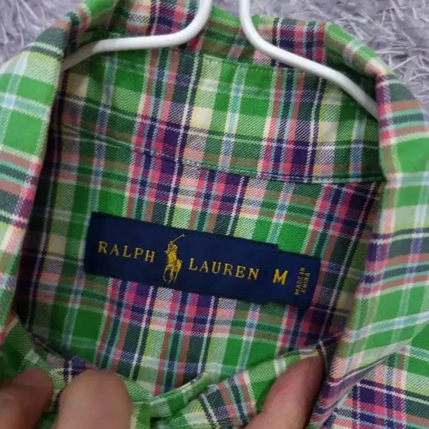 [BUNJANG] Polo Ralph Lauren Tartan Check Shirt Green New Tab M / 폴로 랄프로렌 셔츠 타탄체크 남방 그린 신형탭 m