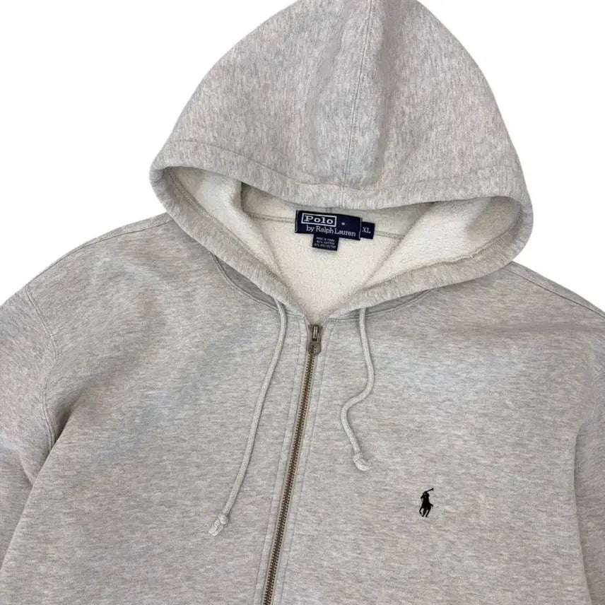 [BUNJANG] Polo Ralph Lauren 00s Grey Hooded Zip-Up Sweatshirt (XL) / 00s 폴로 랄프로렌 후드집업 그레이 (XL)
