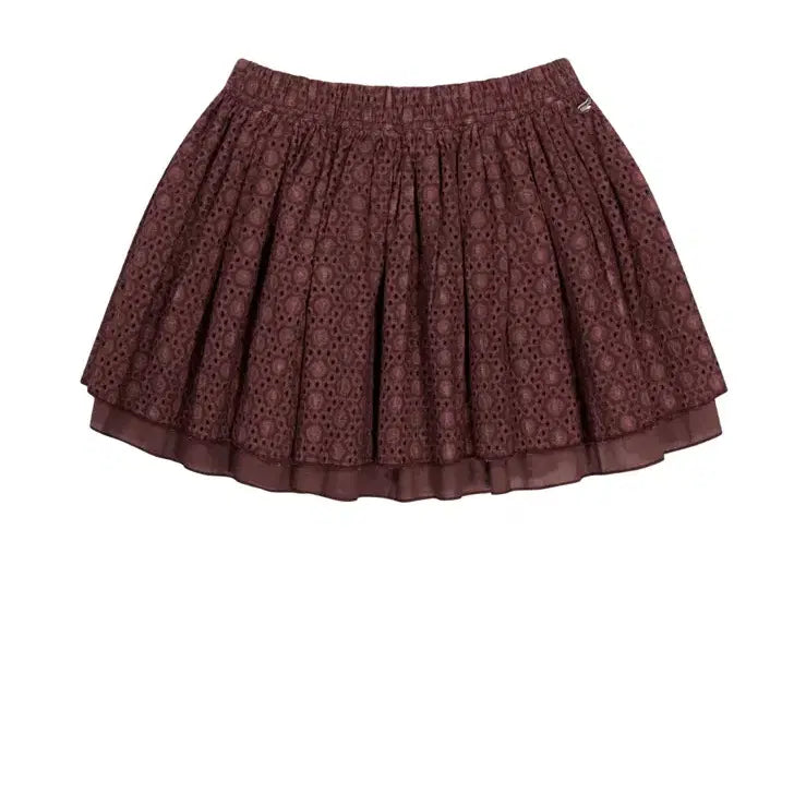 [BUNJANG] Coyseio Flower Punching Skirt Burgundy / Coyseio 코이세이오 플라워 펀칭 스커트 버건디