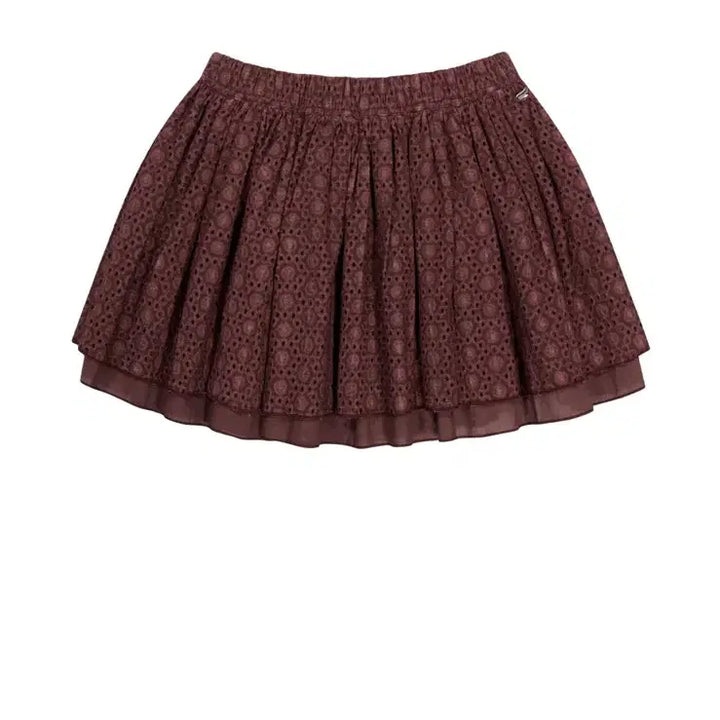 [BUNJANG] Coyseio Flower Punching Skirt Burgundy / Coyseio 코이세이오 플라워 펀칭 스커트 버건디