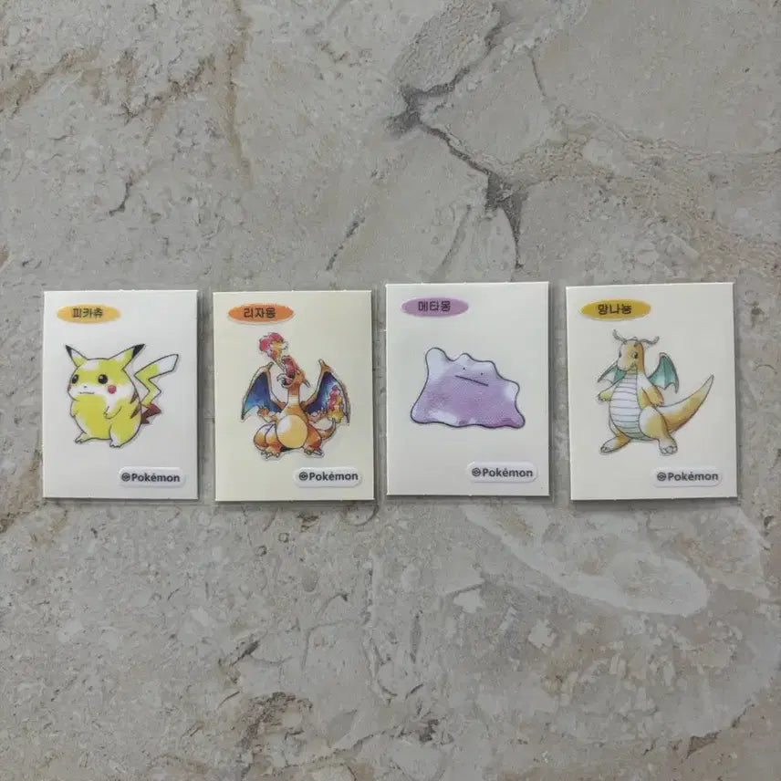 [BUNJANG] Pokemon 30th Anniversary Artwork Collectible Sticker (Pikachu, Charizard, Ditto, Dragonite) / 포켓몬 띠부씰 30주년 아트워크팔아요(피카츄,리자몽,메타몽,망나뇽)띠부씰