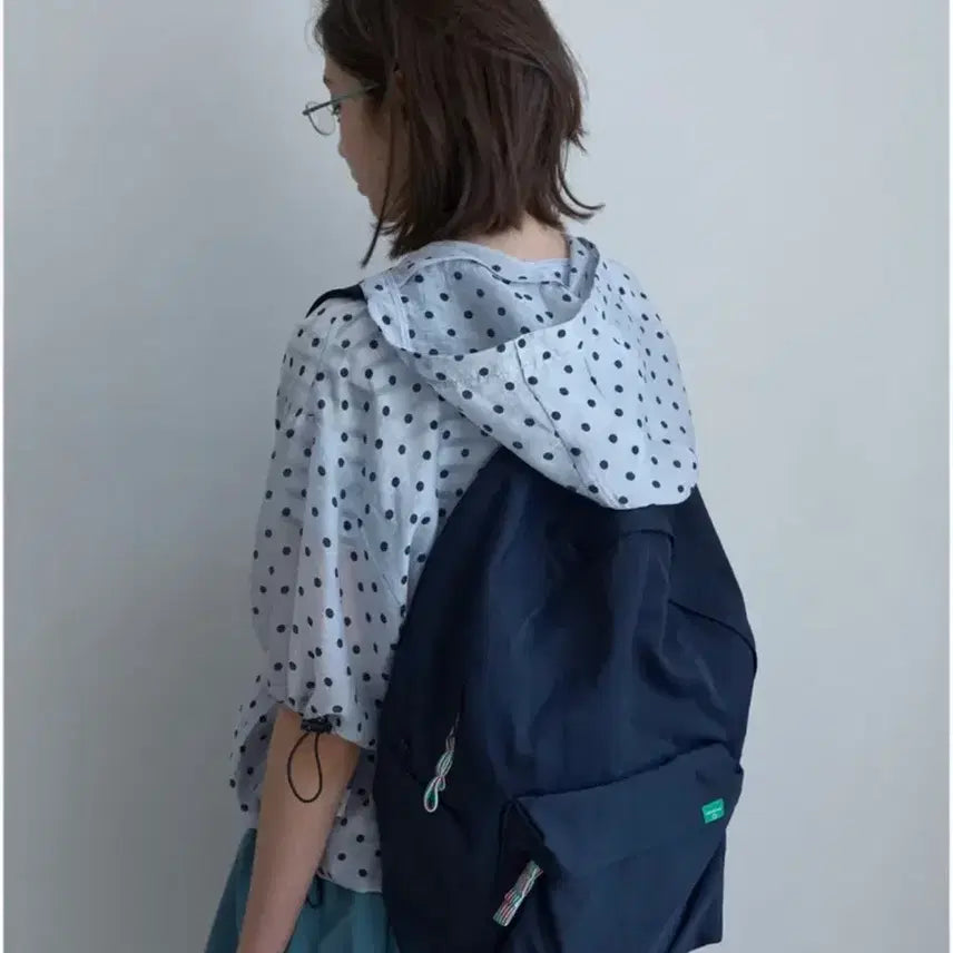 [BUNJANG] NOCONTENTS Dot Half Hoodie Jumper Light Gray / 노컨텐츠 도트 하프 후드 점퍼 라이트그레이