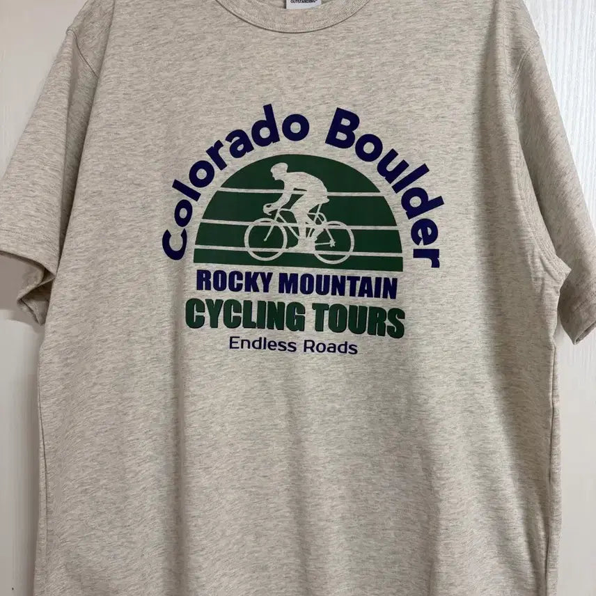 [BUNJANG] Outstanding Colorado Boulder Cycling Tour T-Shirt (Melange Gray, Size S) / 아웃스탠딩 콜로라도 볼더 사이클링 투어 반팔티 S 팝니다 (새제품)