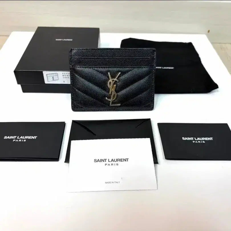 [BUNJANG] Saint Laurent Matelassé Card Holder with Authenticity Card / [보증서있음] 생로랑 마틀라세 카드 홀더