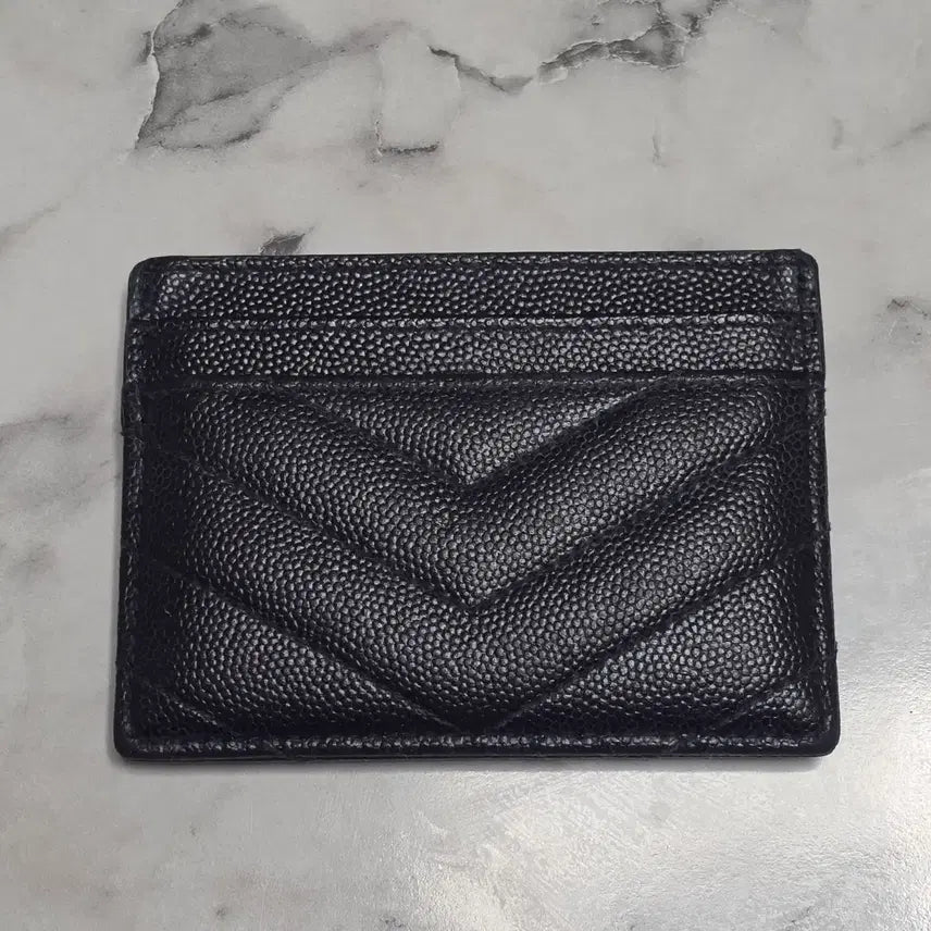 [BUNJANG] Saint Laurent Matelassé Card Holder with Authenticity Card / [보증서있음] 생로랑 마틀라세 카드 홀더