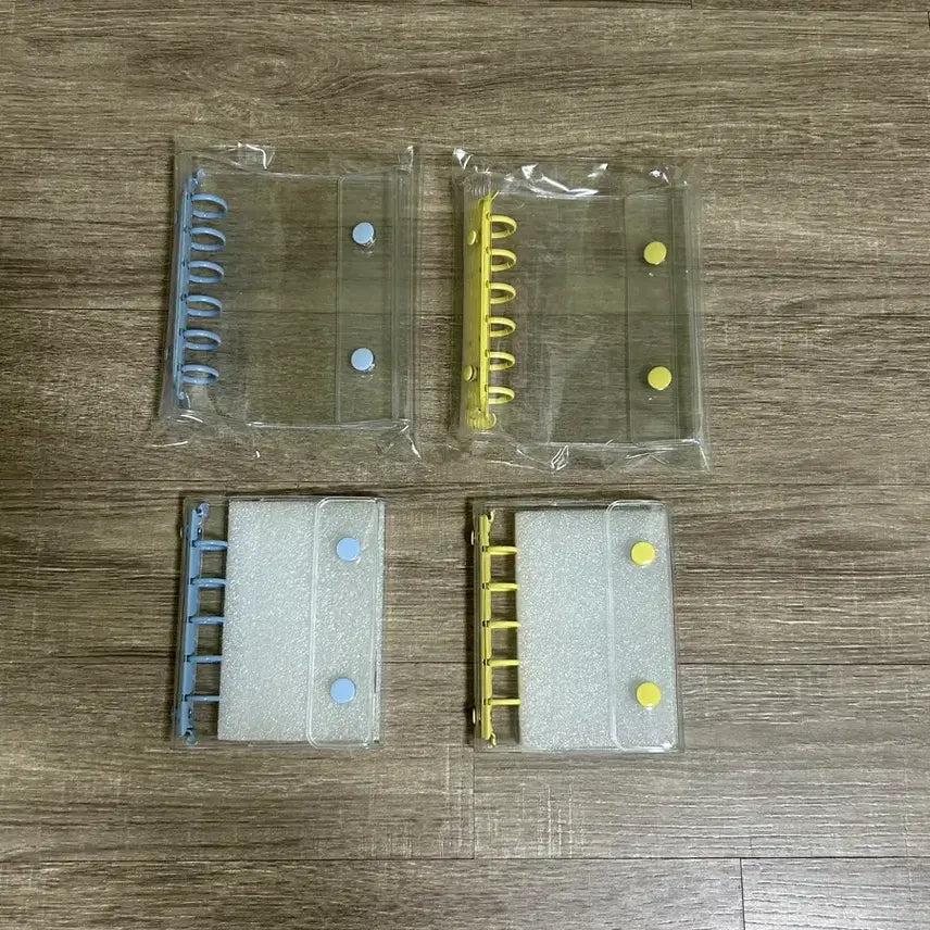 [BUNJANG] Transparent 6-Ring Binder Set (Blue, Yellow) - 4 Piece Bundle / [2개 일괄] 투명 6공 바인더 블루 옐로우