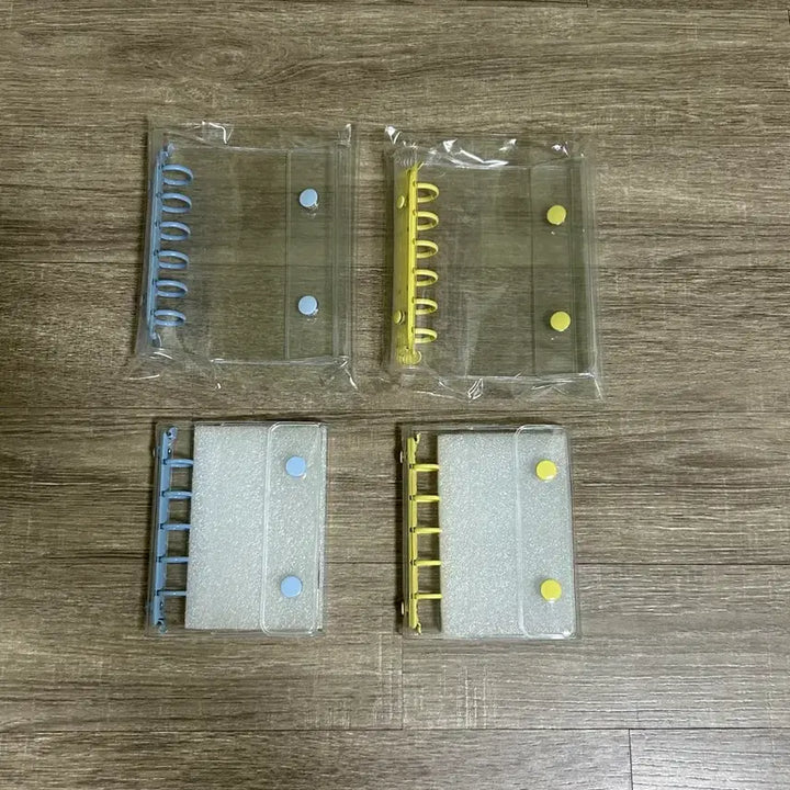 [BUNJANG] Transparent 6-Ring Binder Set (Blue, Yellow) - 4 Piece Bundle / [2개 일괄] 투명 6공 바인더 블루 옐로우