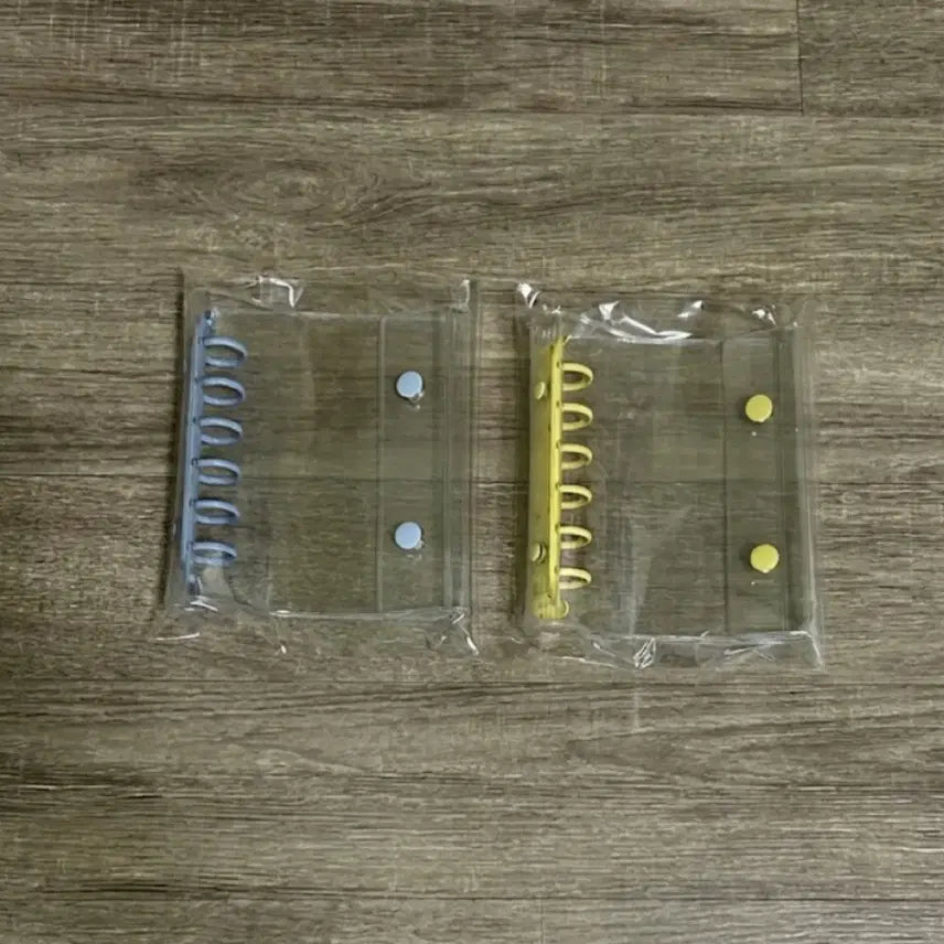[BUNJANG] Transparent 6-Ring Binder Set (Blue, Yellow) - 4 Piece Bundle / [2개 일괄] 투명 6공 바인더 블루 옐로우