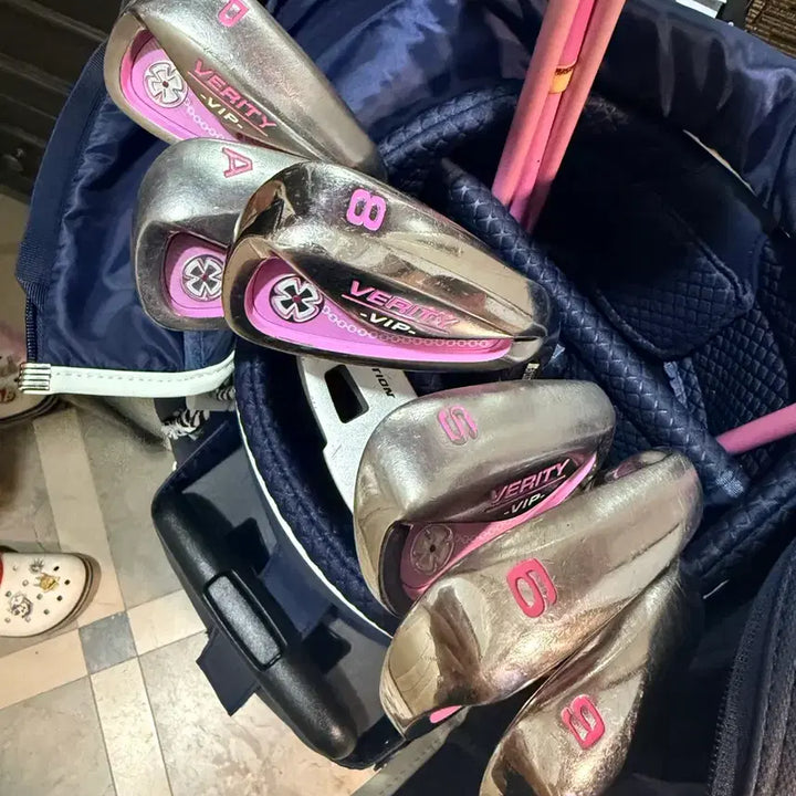 [BUNJANG] Maruman Verity VIP Pink Golf Club Set with Edel Golf Bag / 마루망 베리티 VIP 골프채 세트 핑크