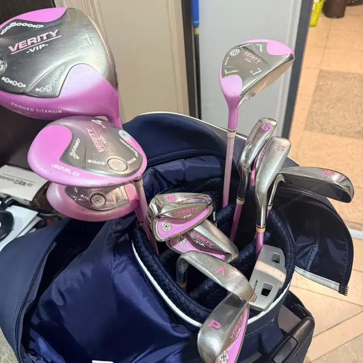[BUNJANG] Maruman Verity VIP Pink Golf Club Set with Edel Golf Bag / 마루망 베리티 VIP 골프채 세트 핑크
