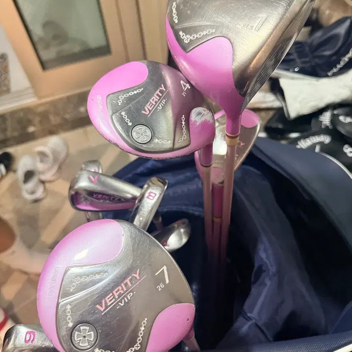 [BUNJANG] Maruman Verity VIP Pink Golf Club Set with Edel Golf Bag / 마루망 베리티 VIP 골프채 세트 핑크