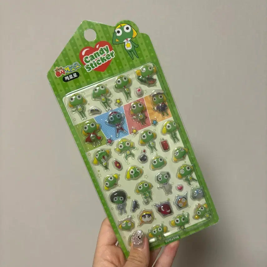 [BUNJANG] Keroro The Frog General Candy Stickers (Set of 4) / 개구리중사케로로 봉봉 캔디 스티커 4종 새상품