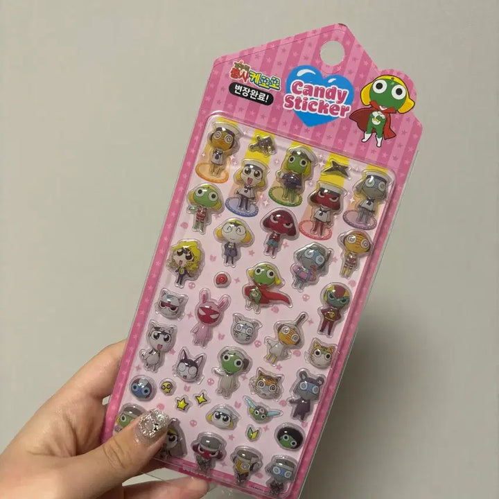 [BUNJANG] Keroro The Frog General Candy Stickers (Set of 4) / 개구리중사케로로 봉봉 캔디 스티커 4종 새상품