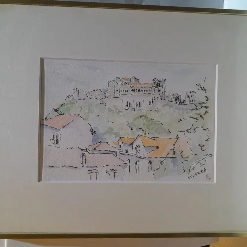 [BUNJANG] Antique Framed Watercolor Landscape Painting / 수채화 풍경화 액자 앤틱