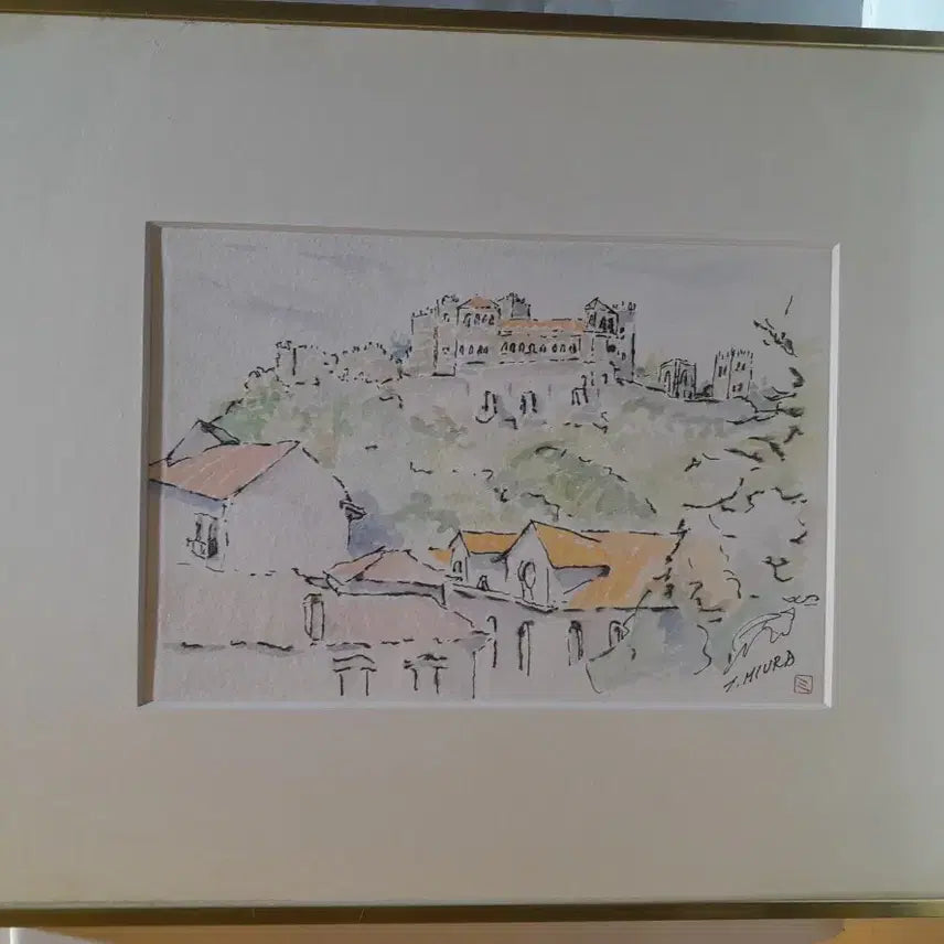[BUNJANG] Antique Framed Watercolor Landscape Painting / 수채화 풍경화 액자 앤틱