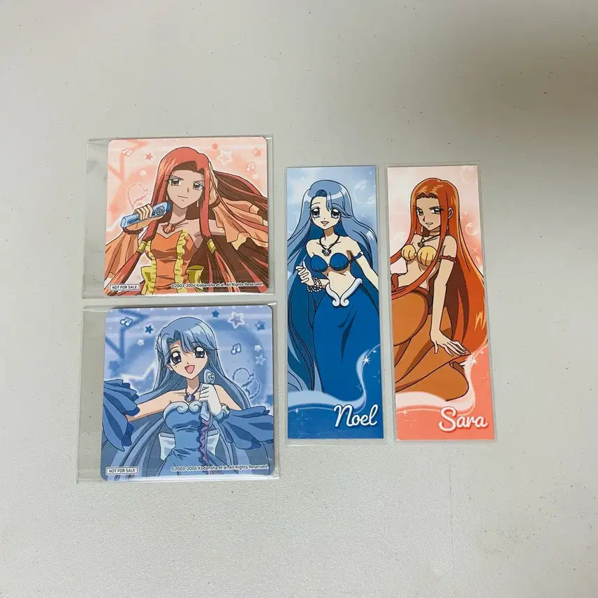 [BUNJANG] Peach-Pit Peach Pit x Anique Collaboration Noel &amp; Sarah Coaster Bookmark Set / 피치피치핏치 투니크 콜라보 카페 코스터 북마크 노엘 사라
