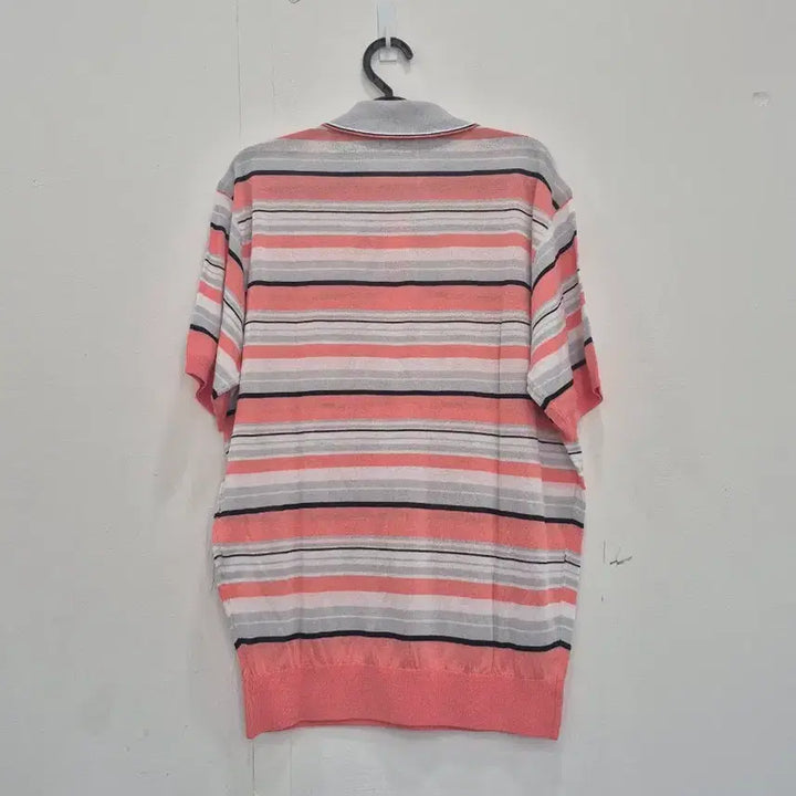 [BUNJANG] Sorentino Half-Zip Short-Sleeve Polo Knit (Stripe) / [105] 새상품 소렌티노 톡톡한 반집업 반팔 카라 니트 스트라이프
