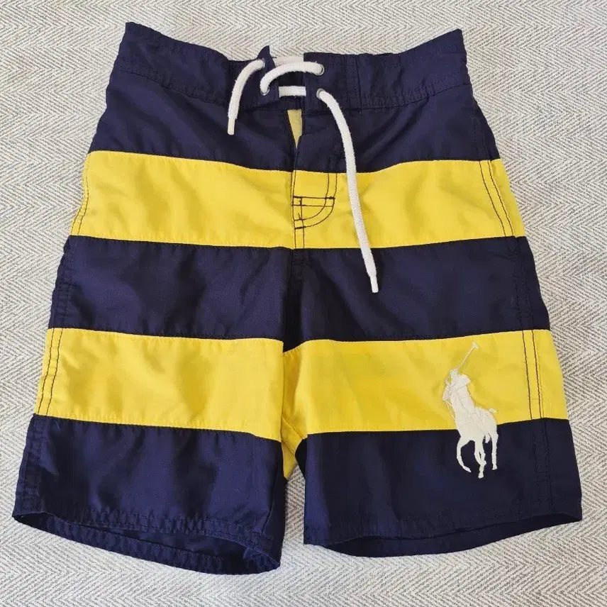 [BUNJANG] Polo Ralph Lauren Kids Big Pony Swim Pants - Navy &amp; Yellow - Size 6 / [120] 폴로랄프로렌 키즈 빅포니 스윔팬츠 수영복 남아 6사이즈