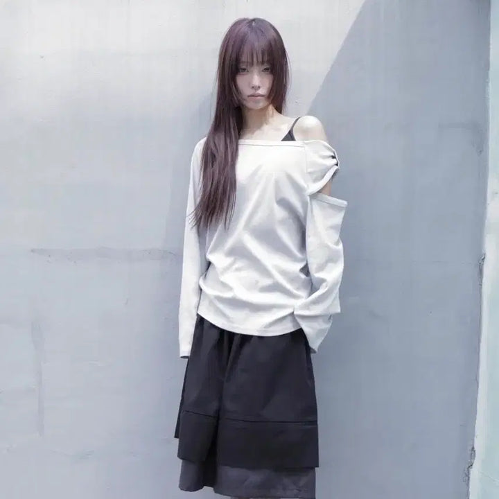 [BUNJANG] Chemise BOW One-Shoulder Long Sleeve / [새 제품] 체메씨 BOW ONE-SHOULDER LONG SLEEVE