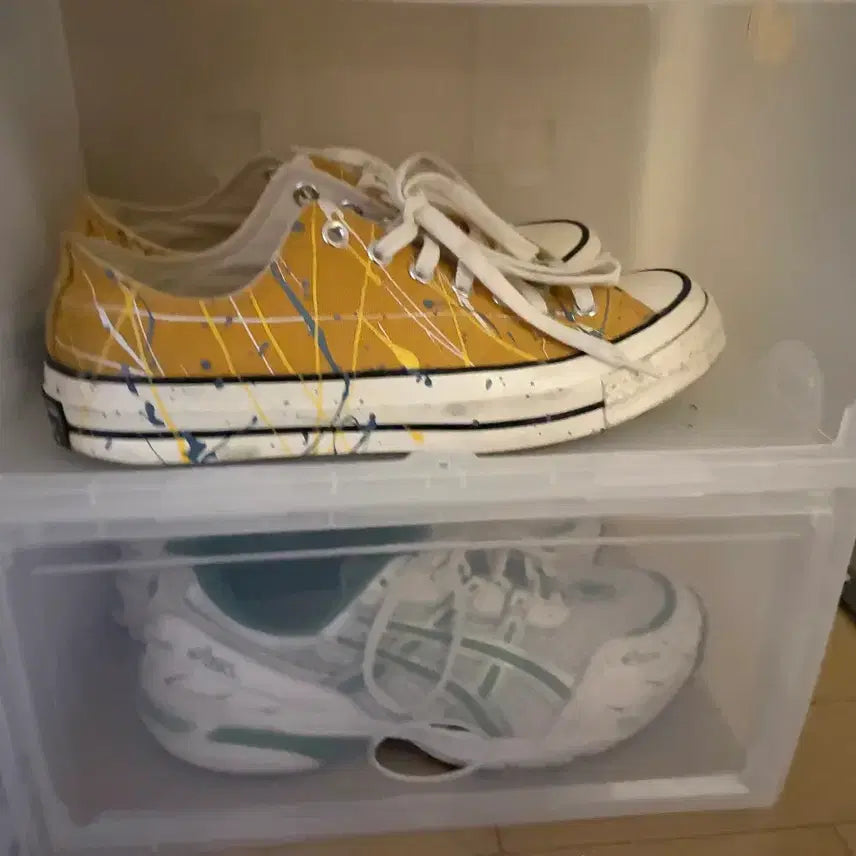 [BUNJANG] Converse Chuck Taylor Paint Splatter Yellow Sneakers / 컨버스 척테일러 페인트 스플래터 옐로우