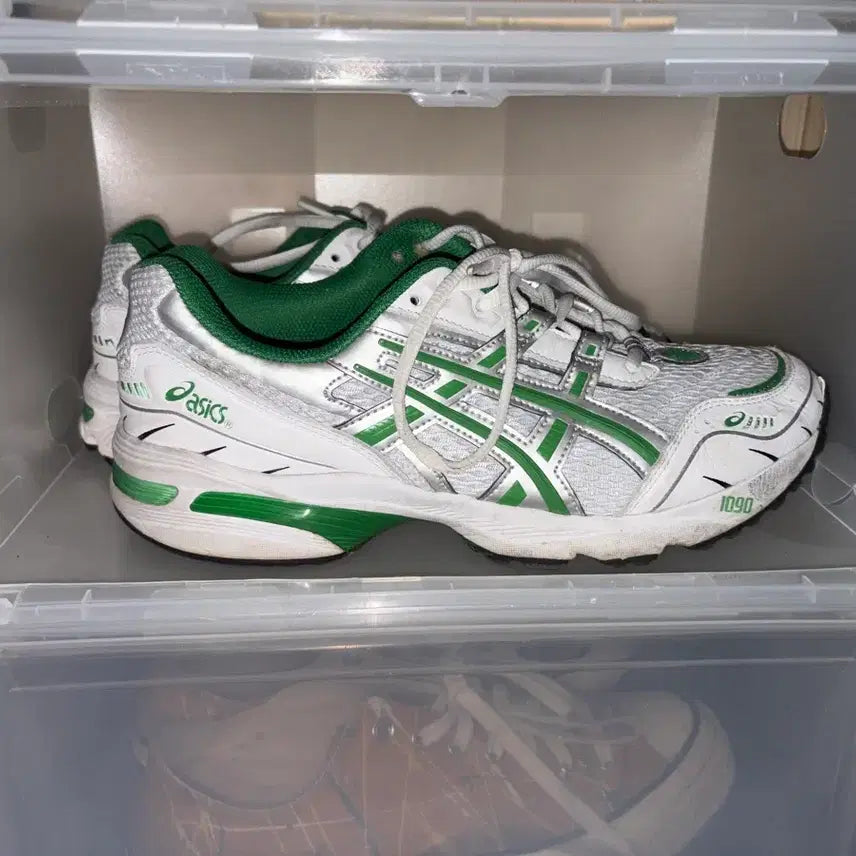 [BUNJANG] ASICS Gel 1090 White Green Sneakers / 아식스 젤 1090 화이트 그린