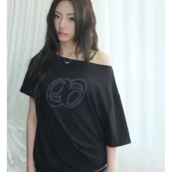 [BUNJANG] AZON KIKI Boxy Shirring T-shirt Black / 애즈온 KIKI BOXY SHIRRING TEE / BLACK