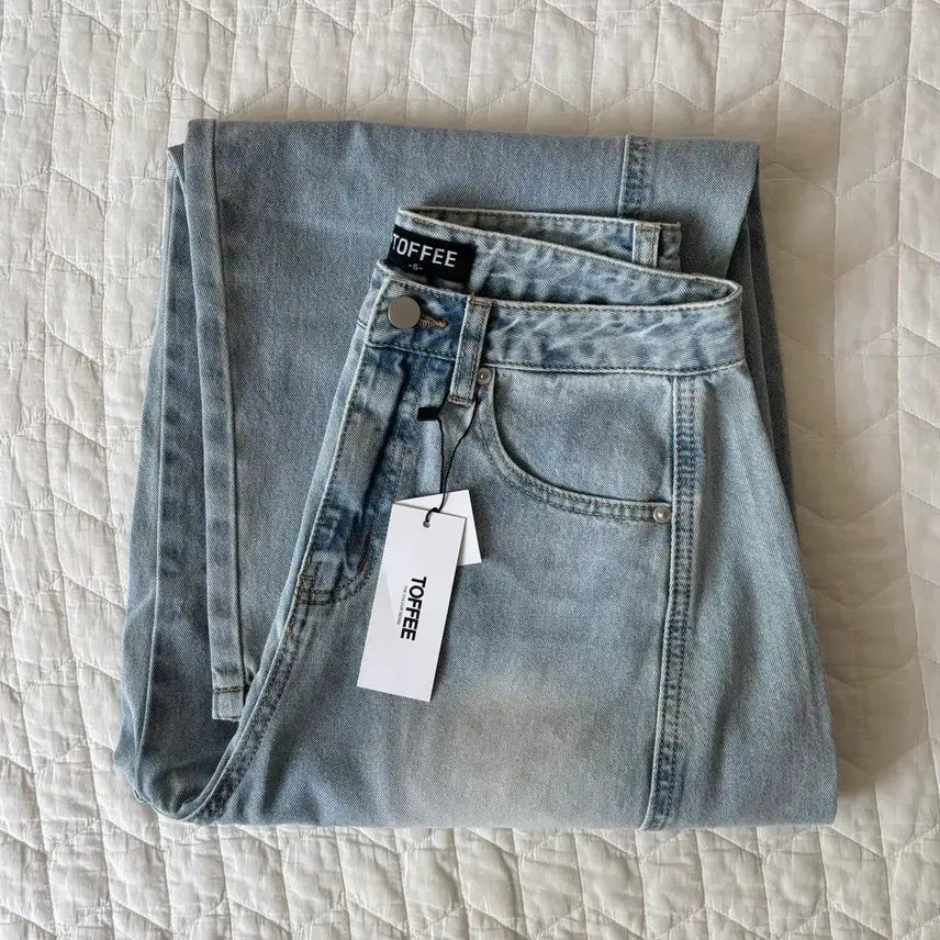 [BUNJANG] TOPSUGAR Women Wide Denim Pants Light Blue / 새상품 토피우먼 와이드 데님팬츠 연청