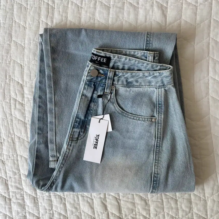[BUNJANG] TOPSUGAR Women Wide Denim Pants Light Blue / 새상품 토피우먼 와이드 데님팬츠 연청