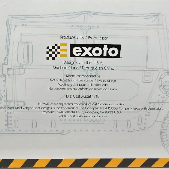 [BUNJANG] Exoto Die-cast Metal 1:18 Humvee Model Car / 엑소토 다이캐스트 메탈 1:18 모델카