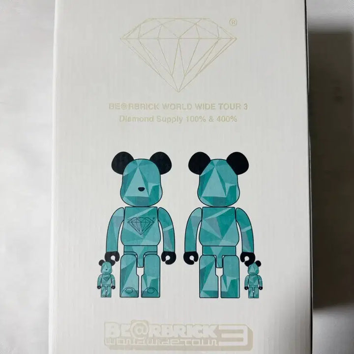 [BUNJANG] Bearbrick Worldwide Tour 3 Diamond Supply 100% &amp; 400% Set / 베어브릭 월드와이드 투어3 다이아몬드 서플라이 100% 400%