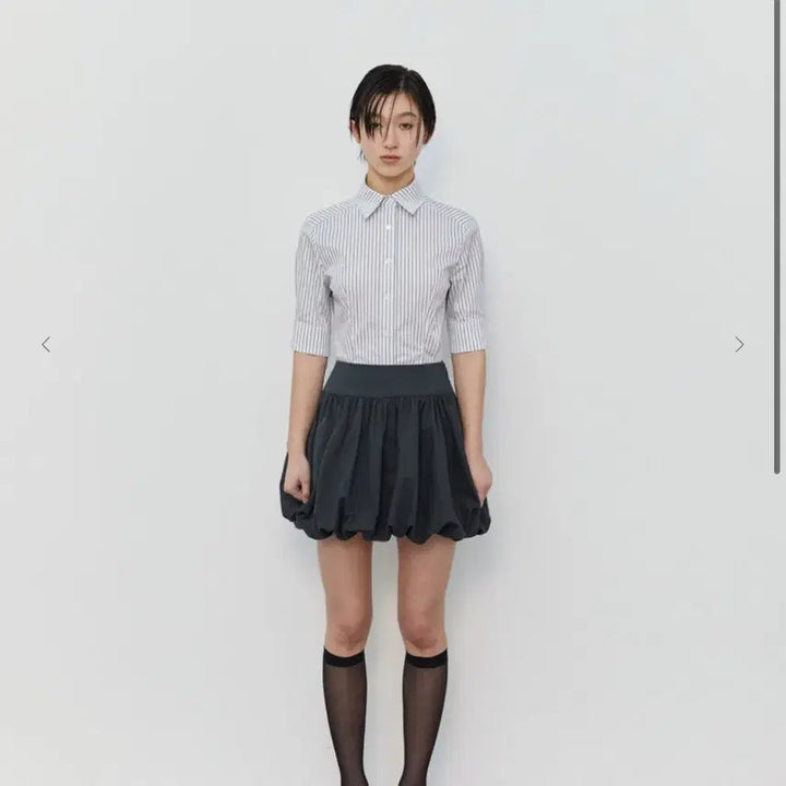 [BUNJANG] Beomula Solid Half Shirt Stripe / (아일릿 착용) 버뮬라 solid half shirt (stripe)