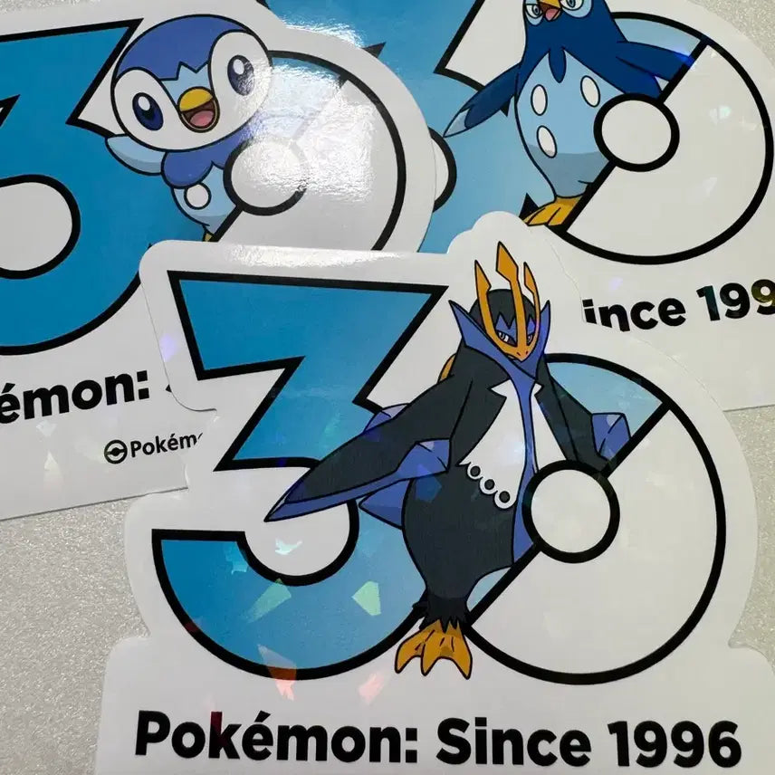 [BUNJANG] Pokemon 30th Anniversary Logo Sticker Set - Empoleon / 포켓몬 30주년 로고스티커 팽도리 팽태자 엠페르트 세트