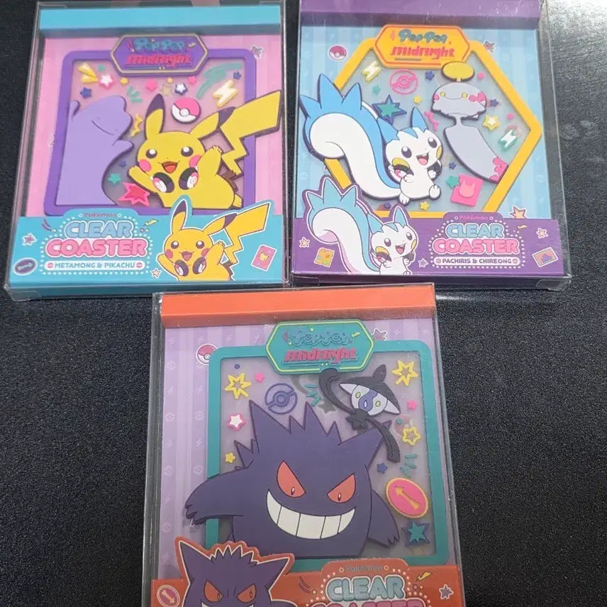 [BUNJANG] Pokemon Midnight Ditto Playground Coaster Set (3 Types) / 포켓몬 미드나잇 메타몽놀이터 코스터 3종