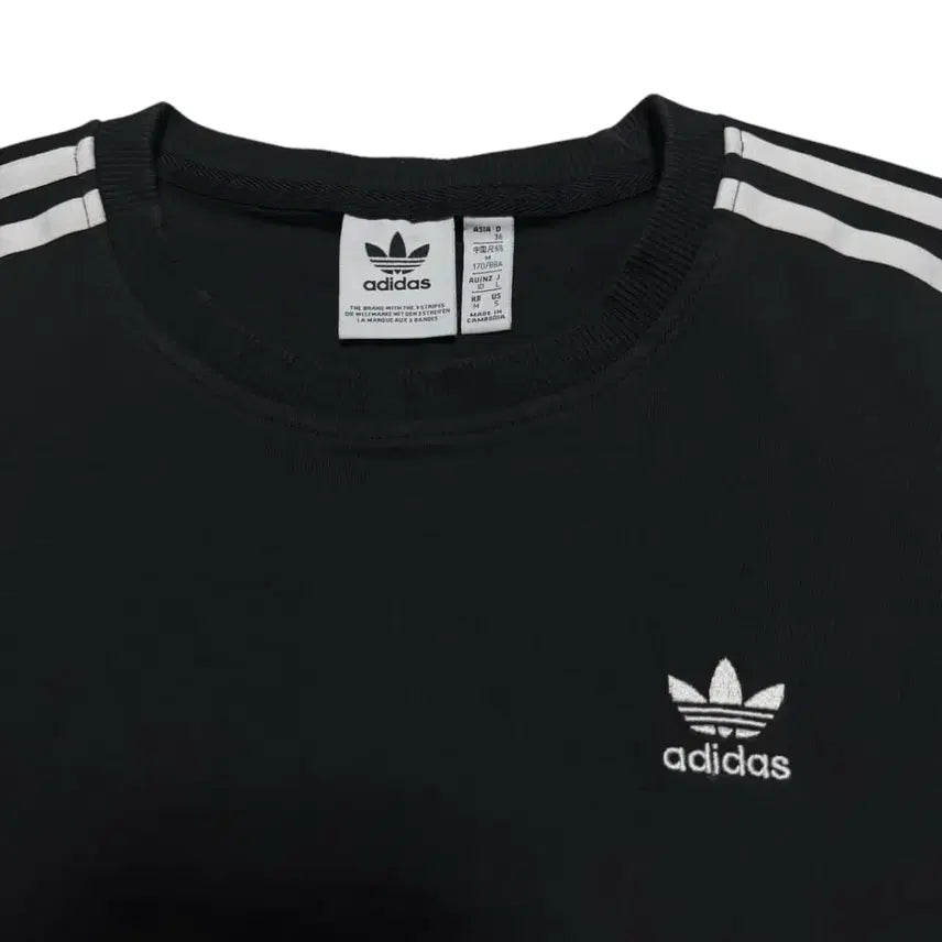 [SOLD OUT] 아디다스 삼선 크롭 민소매 티셔츠 블랙