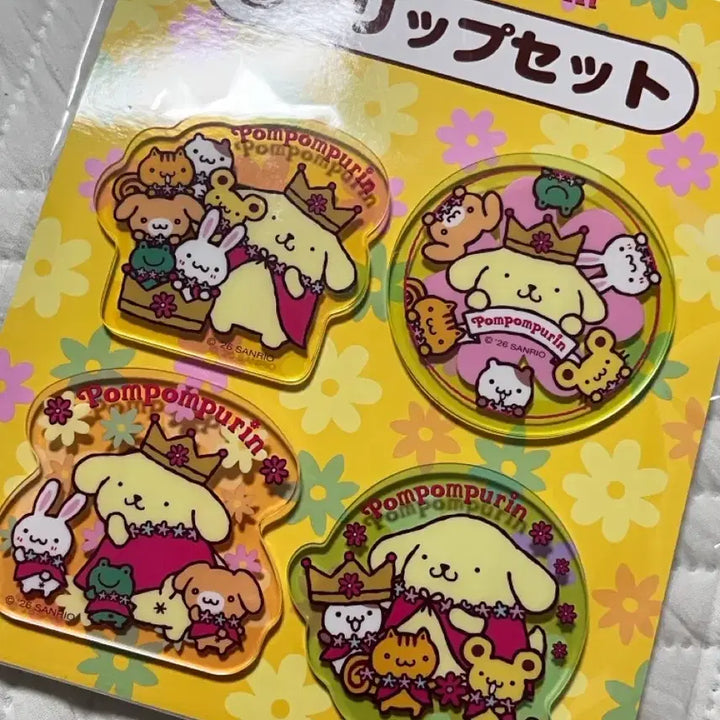 [BUNJANG] Sanrio Pompompurin Kuji Series 8 Acrylic Clip Set (Sealed) / 미개봉) 폼폼푸린 쿠지 8번 아크릴클립 세트