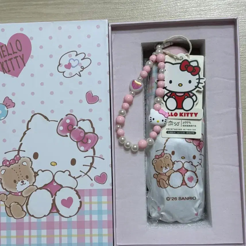 [BUNJANG] Sanrio Hello Kitty Portable Folding Umbrella Parasol UPF 50+ / 산리오 헬로키티 휴대용 접이식 UPF 50+ 우산 양산 우양산  새상품