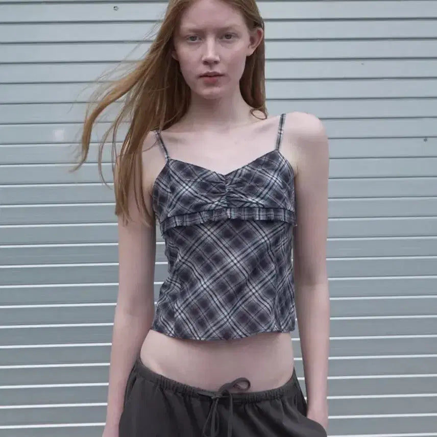 [BUNJANG] Kijun Check Camisole / 기준 kijun 체크 캐미솔