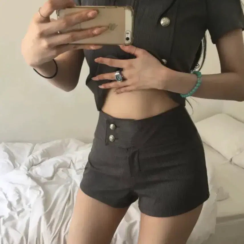 [BUNJANG] Napoleon Shorts Charcoal / [정가50.700]나폴레옹반바지 차콜