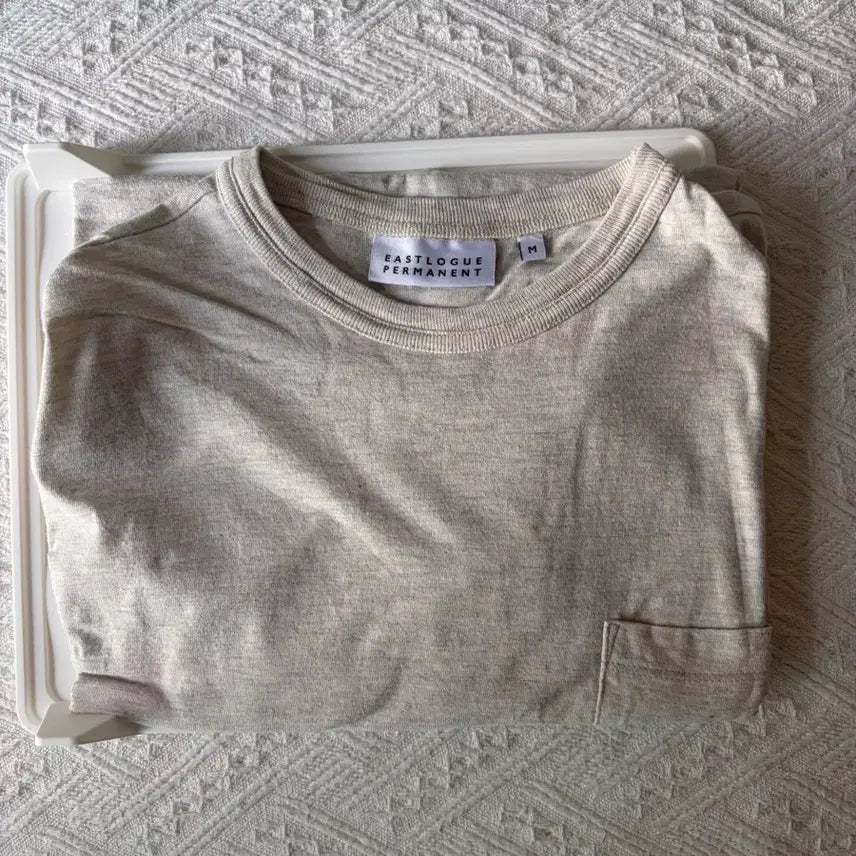 [BUNJANG] Eastlogue Permanent Pocket T-Shirt Beige / 이스트로그퍼머넌트 포켓 티셔츠