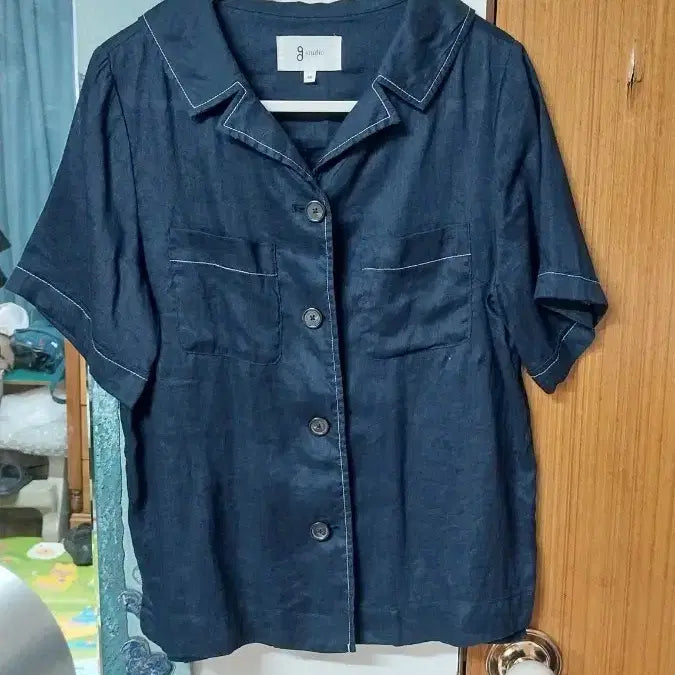 [BUNJANG] JI STUDIO 100% Linen Short Sleeve T-Shirt Size 66 / 지 스튜디오 여성 마100% 반팔.66