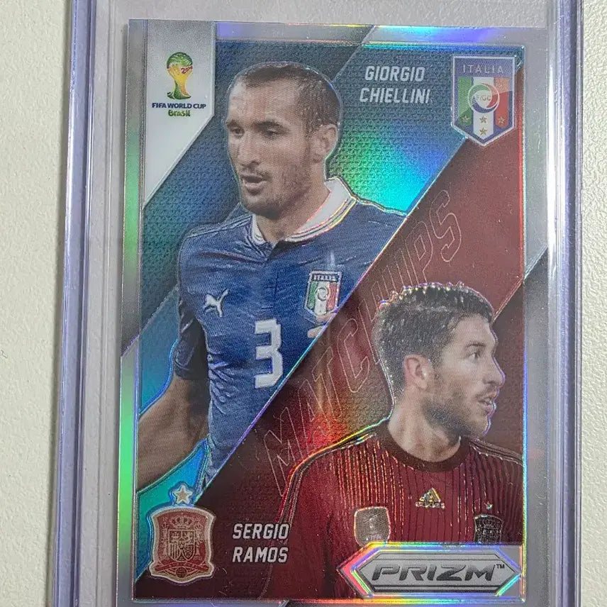 [BUNJANG] 2014 Panini Prizm World Cup Sergio Ramos &amp; Giorgio Chiellini Silver Matchup Card / 2014 파니니 프리즘 월드컵 라모스 &amp; 키엘리니 실버 이탈리아 스페인