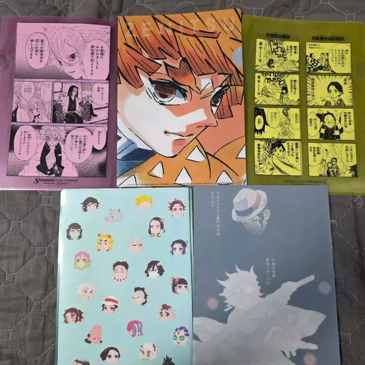 [BUNJANG] Demon Slayer: Kimetsu no Yaiba Original Art Clear File Set (5 Types) / 귀칼 귀멸의 칼날 원화 클리어 파일 세트 5종