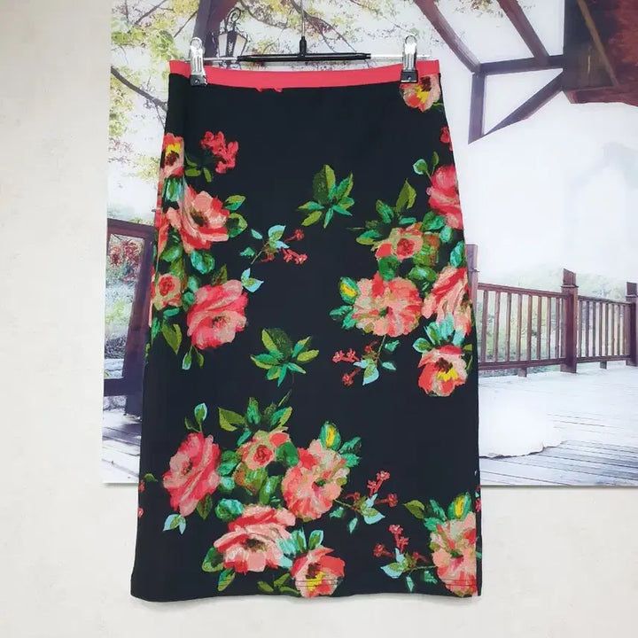 [BUNJANG] Banding Flower Skirt (Size 55/S) / 새것 밴딩 플라워 치마 55 S