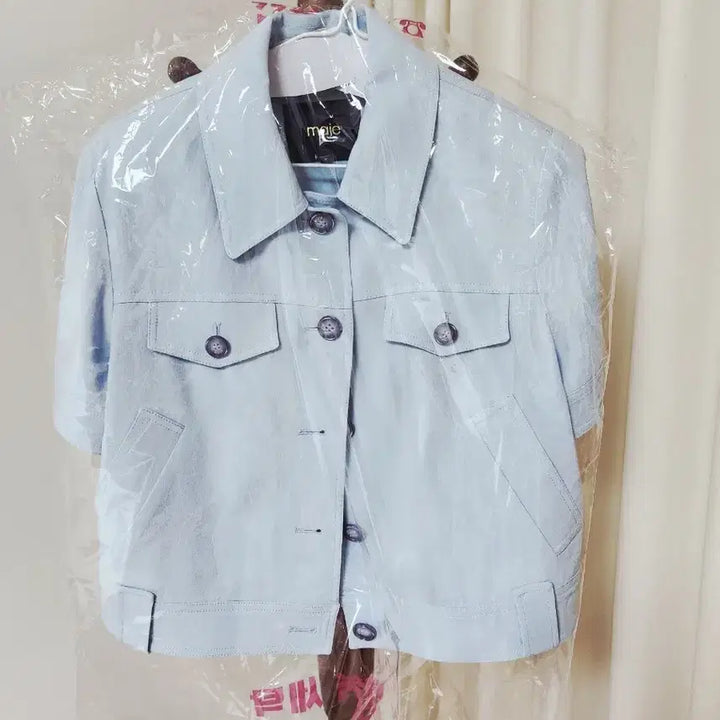 [BUNJANG] Maje 2023 Linen Short Sleeve Jacket Sky Blue Size 2 / 23년 마쥬 MAJE 린넨 반팔 자켓 2사이즈 스카이블루 상태최상