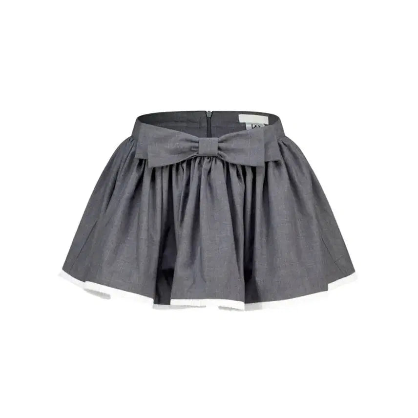 [BUNJANG] Illigo Bow Pumpkin Skirt Pants Charcoal / 일리고 보우 펌킨 스커트 팬츠 차콜