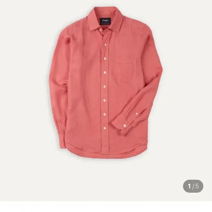 [SOLD OUT] 드레익스 스프레드칼라 핑크 린넨 셔츠